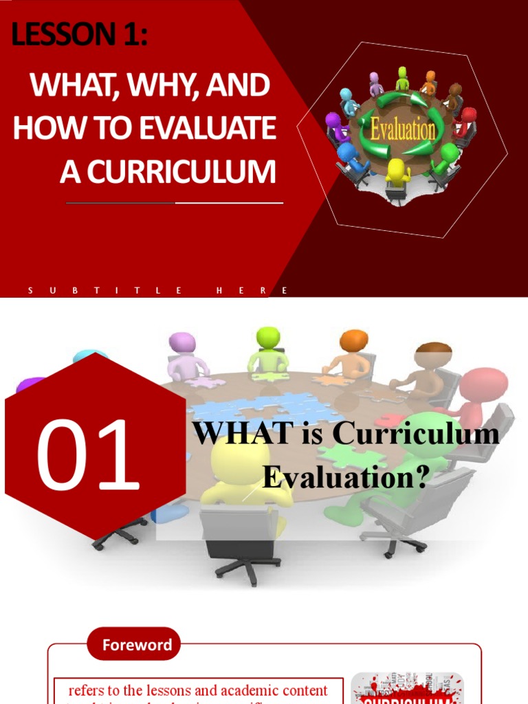 What, Why, and How To Evaluate in A Curriculum PDF Curriculum