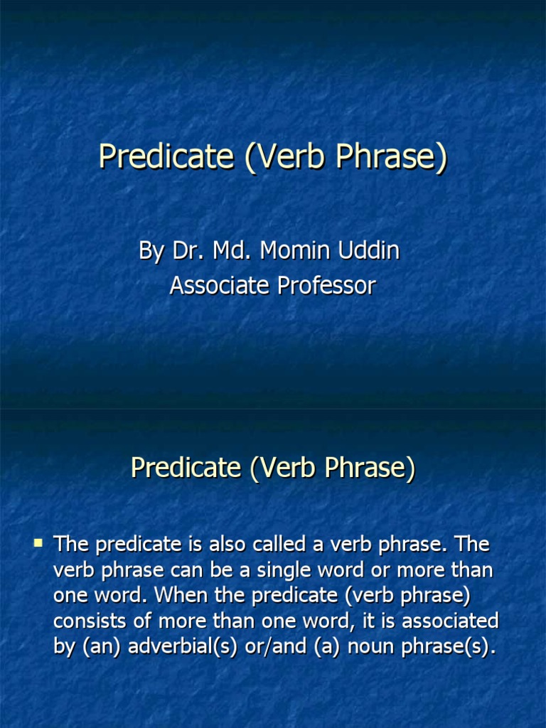 Understanding Verb Phrases in English | PDF | Predicate (Grammar) | Verb