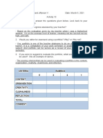 Criteria Rubrics 5 3 2 1 Content Organization Creativity Cleanliness Reflection Total: Comment