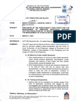 Memorandum - Highlights of The IATF-EID Res No.101S. 2021, Relative To The Management of COVID-19 Situatio