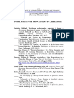 F, S C L: ORM Tructure AND Ontent IN Iterature