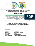 Memoria Descriptiva de San Jose Ticllas