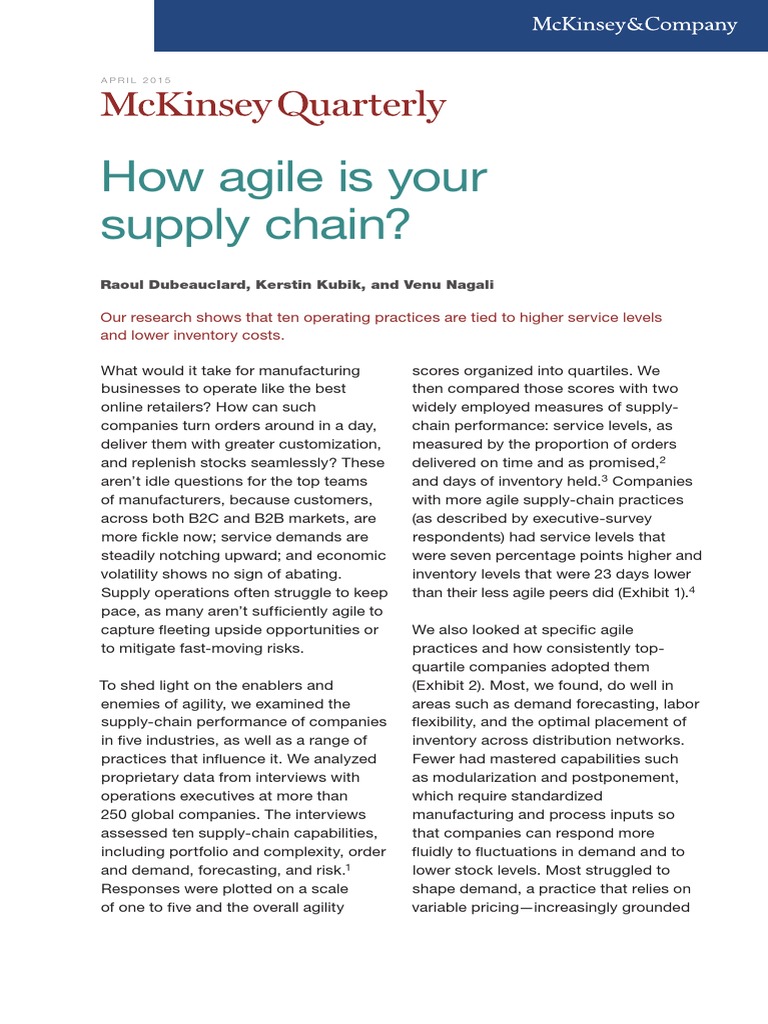 How Agile Is Your Supply Chain | PDF | Supply Chain | Inventory