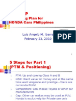 10 Step: Marketing Plan For HONDA Cars Philippines