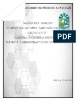 Instituto Tecnologico Superio de Acayucan: FECHA: 23/05/2021