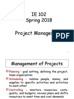 IE 102 Spring 2018: Project Management