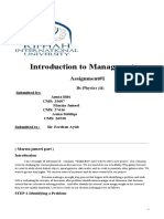 Introduction to Management Assignment #1: Analyzing Decision Making Process