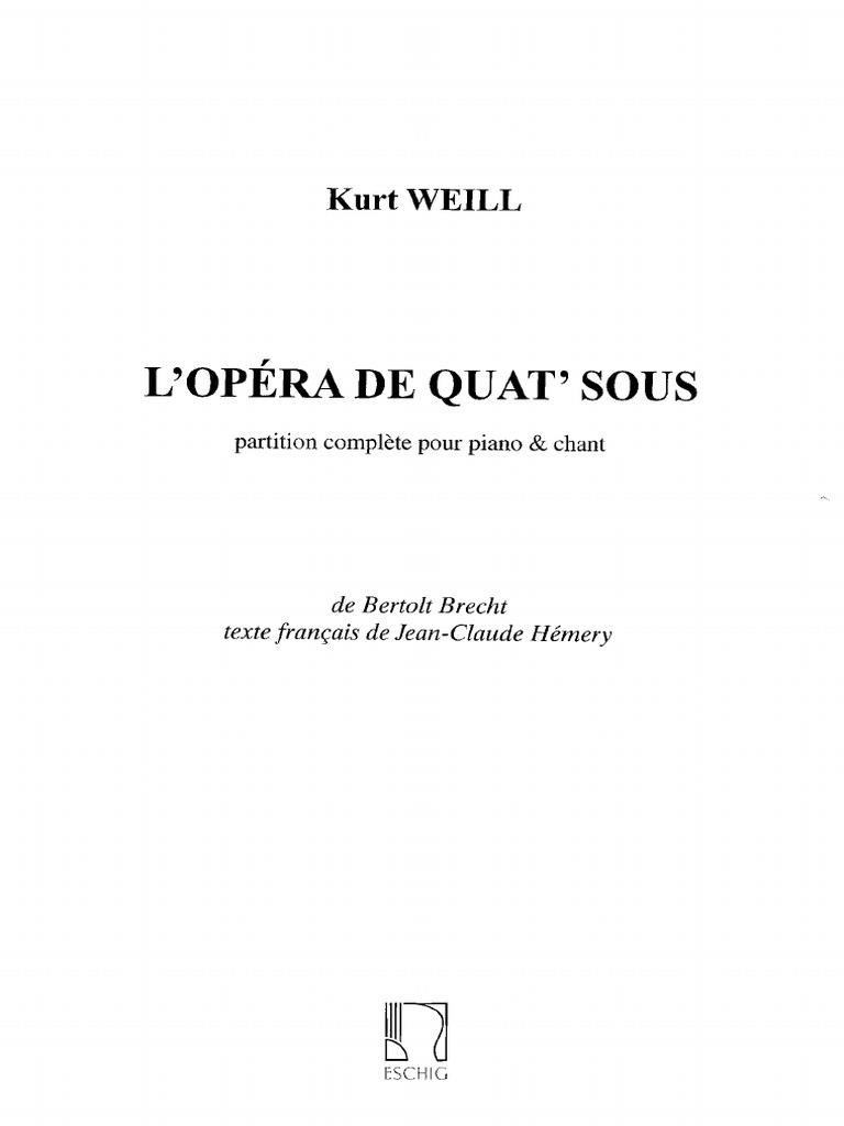 L'Opéra de Quat' Sous PDF