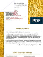 Types of Transactions Conducted at Stock Exchange