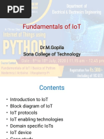 Fundamentals of Iot: Dr.M.Gopila Sona College of Technology