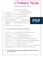 Simple Present Tense: I. Write Affirmative Sentences. Use The Verbs in Parenthesis