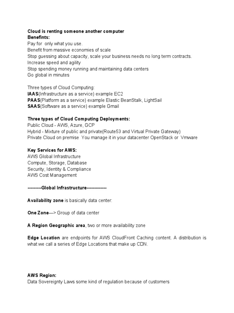 Overview of AWS Cloud Services | PDF | Amazon Web Services | Cloud ...