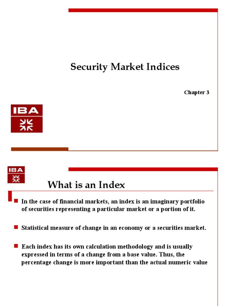 Security Market Indices PDF Stock Market Index Microeconomics