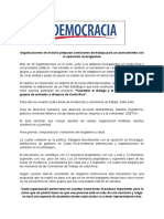 Nota de Prensa Comisiones de Trabajo Exiliados