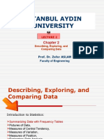 Istanbul Aydin University: Describing, Exploring, and Comparing Data