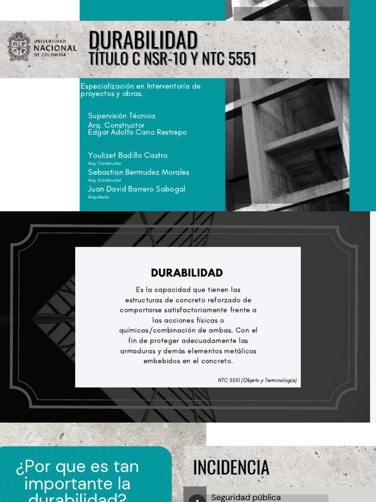 Durabilidad del Concreto según NTC 5551 | PDF | Hormigón | Cemento