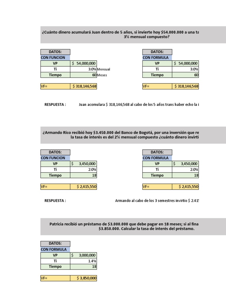 Matematica Financiera Taller 2.0 | PDF | Interés | Matemáticas Aplicadas