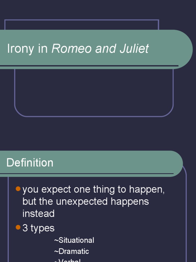 Irony in Romeo and Juliet PDF