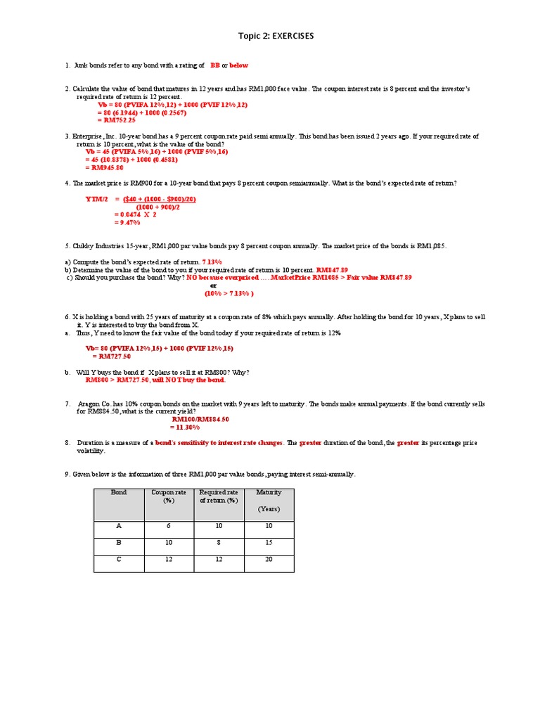 Bond Valuation and Investment Analysis | PDF | Bond Duration | Interest ...