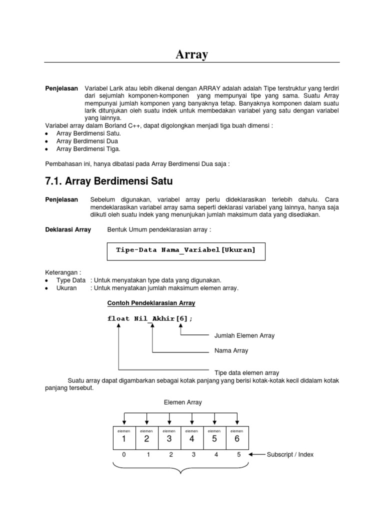 KULIAH - 9.3 - Array (Tambahan) | PDF