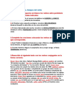 Actividad Del Verbo, Tiempos Verbales Sergio Vasquez