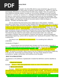 Gec 103 - The Contemporary World Chapter 1 - Globalization