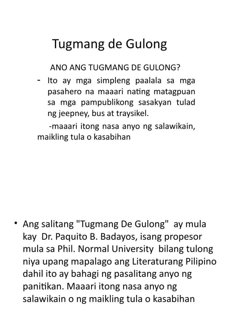 Tugmang De Gulong