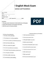 Form 2 English Mock Exam: Grammar and Translations