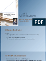 Class Orientation: Jose Rizal Memorial State University February 24, 2021