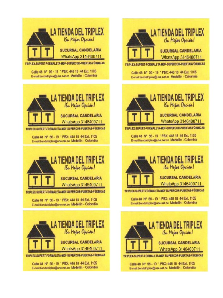 Tarjetas La Tienda Del Triplex | PDF