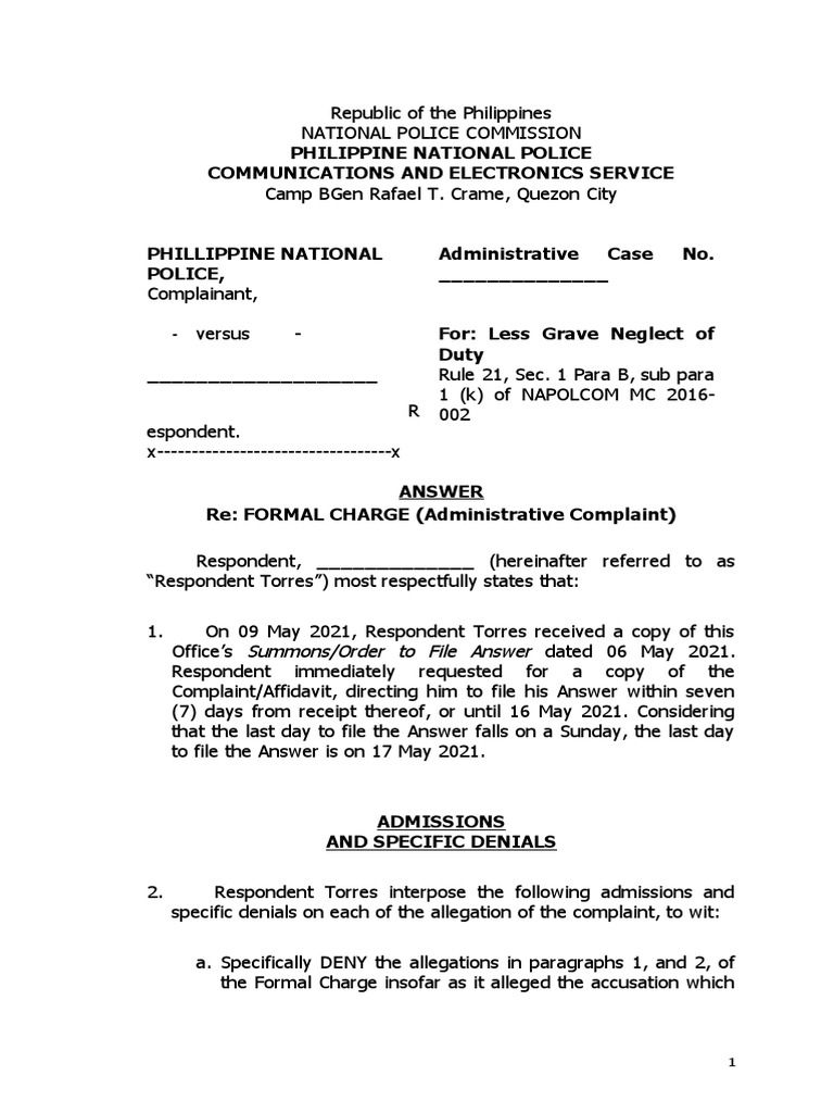 Conduct Unbecoming Of An Educator Sample Memo