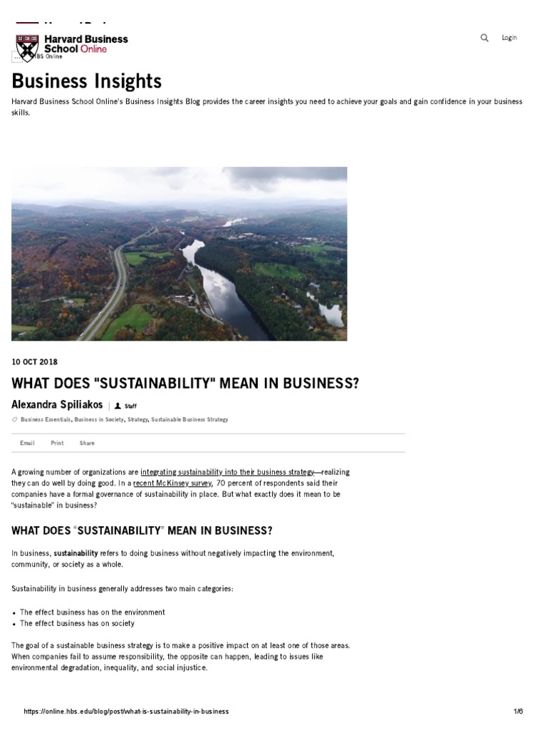 What Is Sustainability in Business - HBS Online | PDF | Sustainable ...