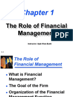 The Role of Financial Management: Instructor: Ajab Khan Burki