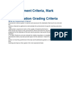 Assessment Criteria, Mark Schemes & Qualification Grading Criteria