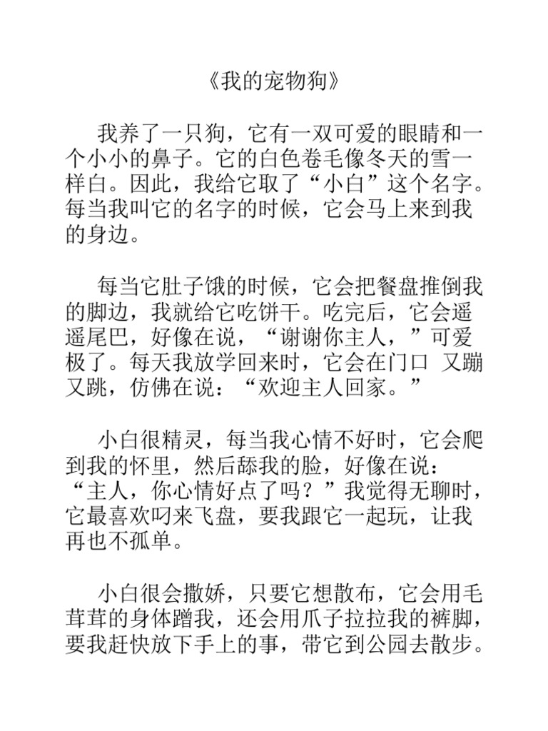 我的宠物狗| PDF, image size:768x1024