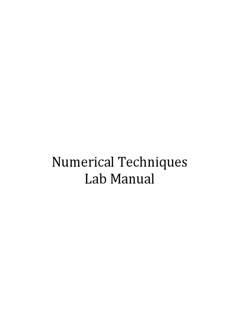 Numerical Techniques Lab Manual | PDF | Numerical Analysis | Equations