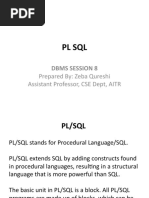 PL SQL: Prepared By: Zeba Qureshi Assistant Professor, CSE Dept, AITR