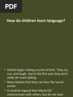 Topic 1 How Do Children Learn Language