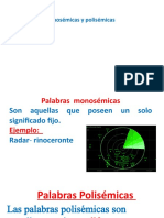 Palabras Monosemicas y Polisemicas Grado 5°