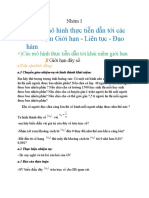 các mô hình thực tiễn dẫn tới các khái niệm Giới hạn - Liên tục - Đạo hàm