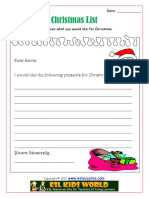 Christmas List Worksheet