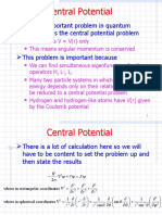 Quantum Mechanics of Central Potentials