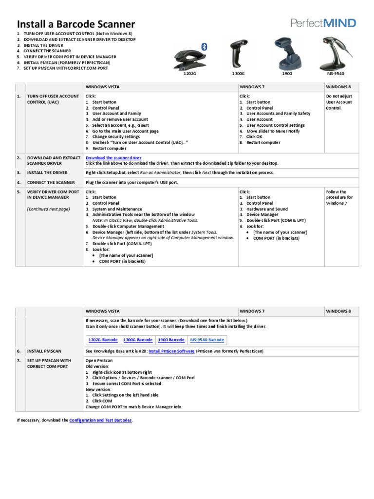 Barcode Scanner Installation Guide | PDF | Device Driver | Image Scanner