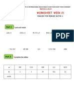 Worksheet Week 21: Look and Match