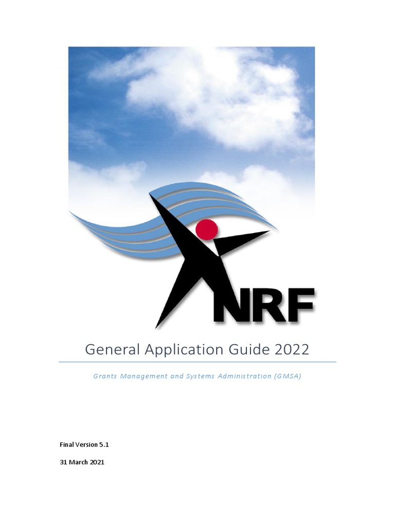 NRF Scholarships 2022 General Application Guide PDF Postgraduate