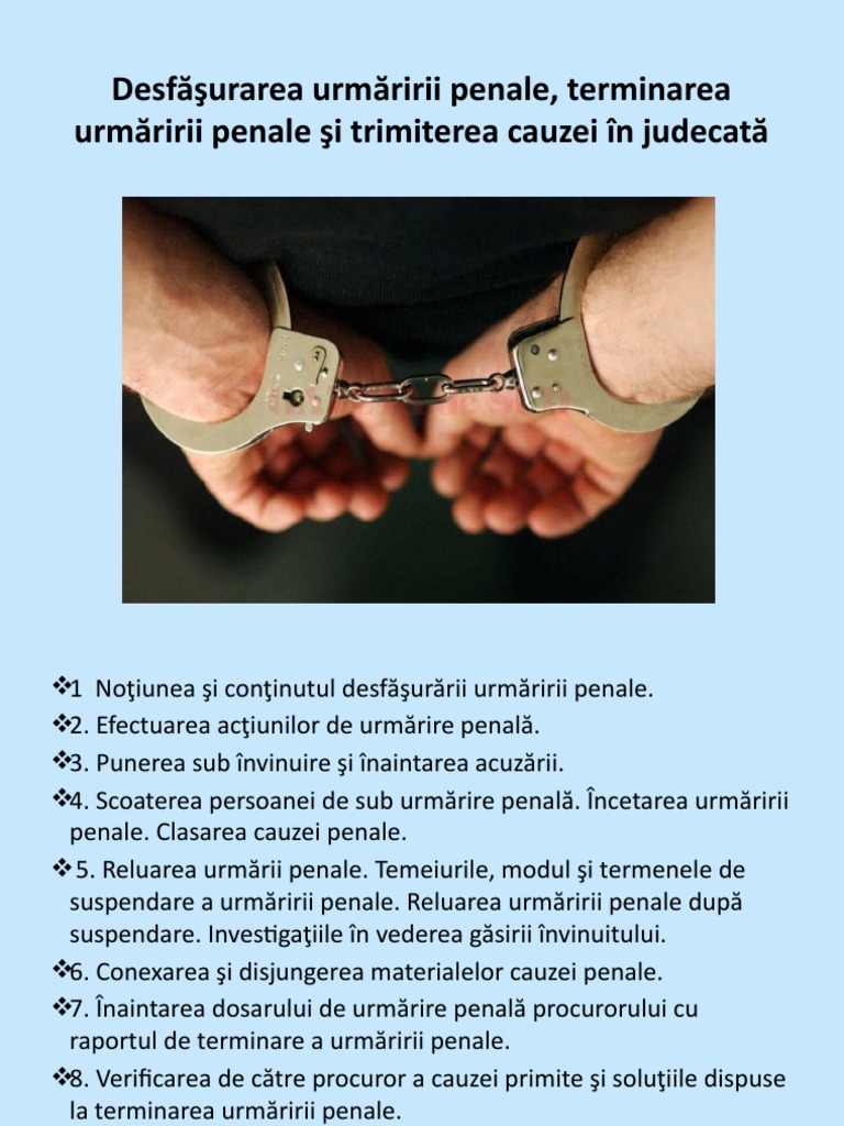 Urmarirea Penala | PDF