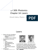 EP 309: Photonics Chapter 14: Lasers - Laser Oscillation and Characteristics