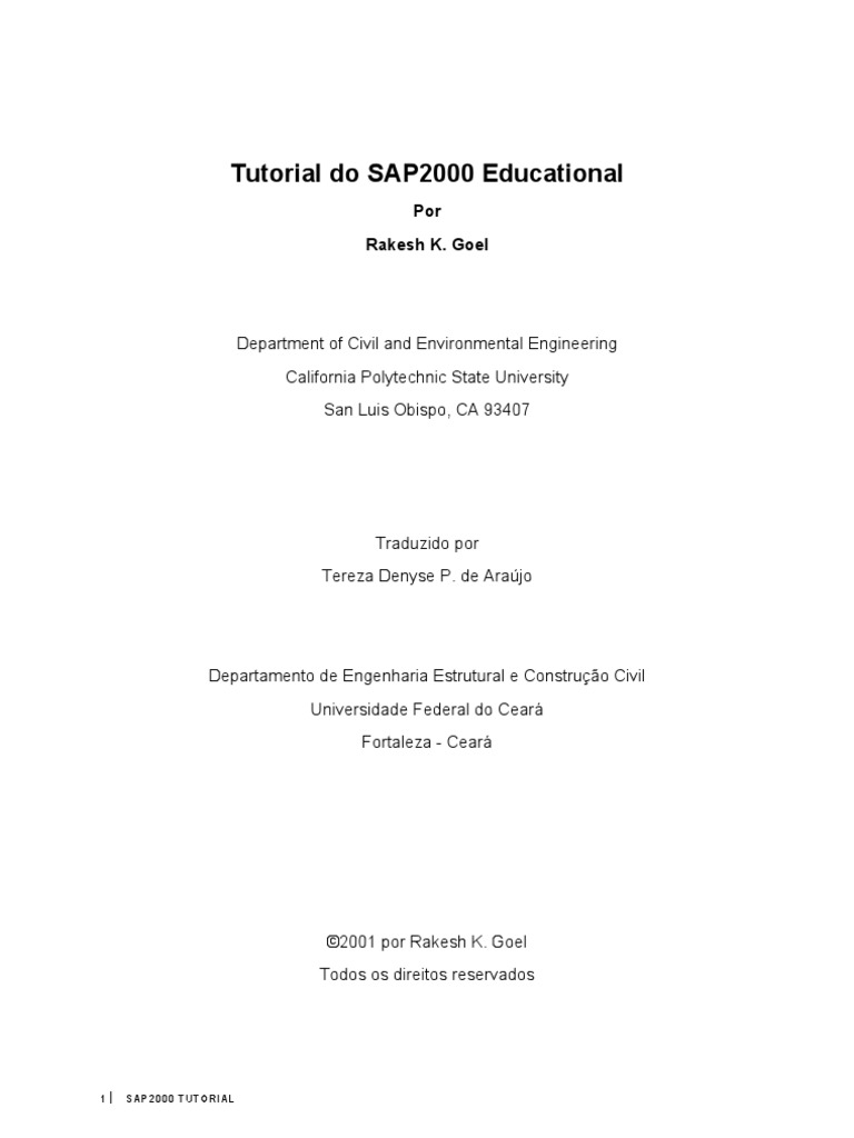 Manual BR SAP2000 | PDF | Massa | Engenharia Estrutural