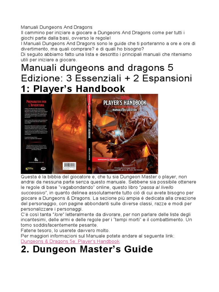 Manuali Dungeons and Dragons