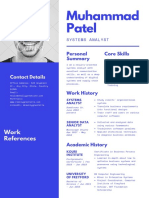 Muhammad Patel's Systems Analyst Core Skills